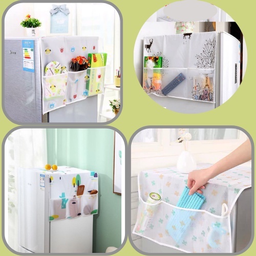 Tấm Phủ Tủ Lạnh/ Che Tủ Lạnh Chống Thấm Nước, Đựng Đồ Tiện Dụng 88225