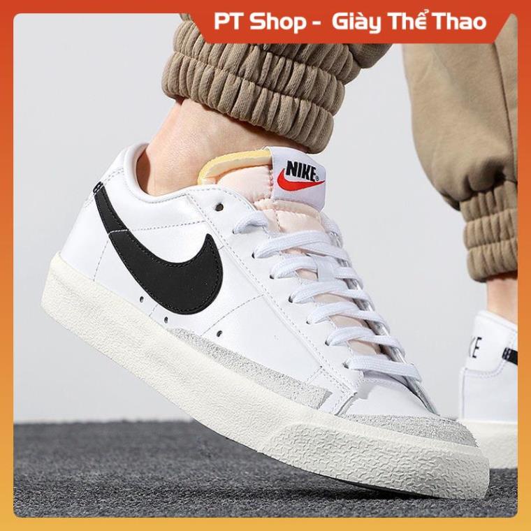 [FreeShip - Xả Hàng] Giày thể thao sneaker Blazer Mid 77 Vintage trắng vạch đen cổ thấp, Giầy tuổi teen