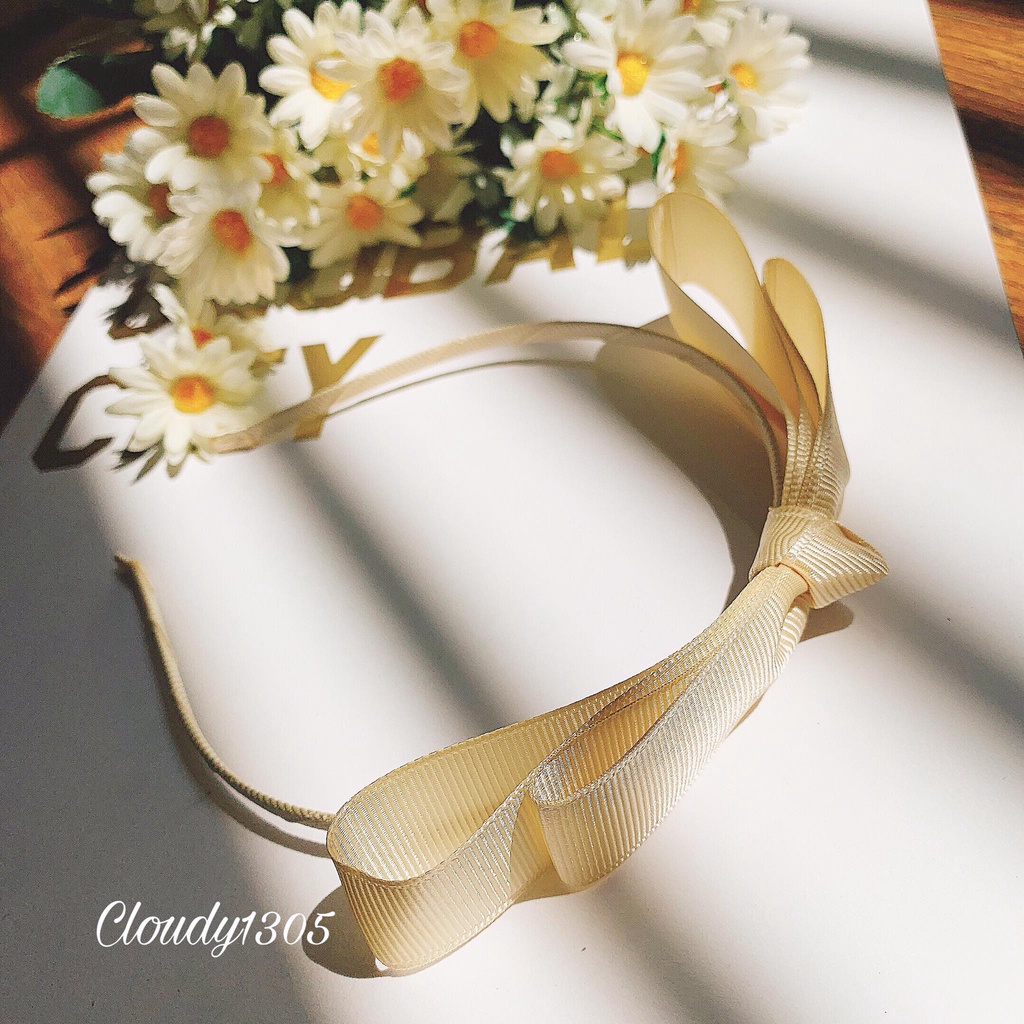 Cài tóc/Bờm tóc nơ ruy băng 4 màu