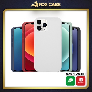 Ốp chống bẩn full viền cho iPhone 12, 12 Pro, 12 Pro Max  silicone, chống va đập, chống bám vân tay - Fox Case