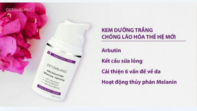 Kem dưỡng trắng da ban đêm chống lão hoá DETOXBLANC độc quyền của Pháp