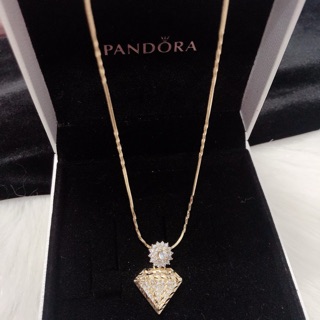 Dây chuyền mặt viên kim cương mạ vàng itay