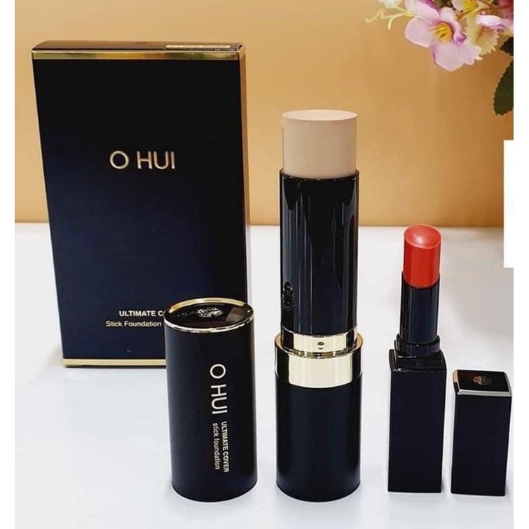 Set Kem Nền Che Khuyết Điểm Ohui Ultimate Cover Stick Foundation Special Set - Chống Nắng, Kèm Son Dưỡng