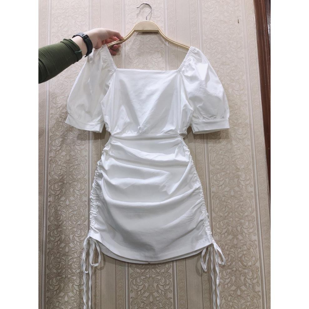 Đầm boddy dạo phố cổ vuông nhúng khoét eo xinh tươi trẻ trung, hàng cao cấp [SIÊU PHẨM] | BigBuy360 - bigbuy360.vn