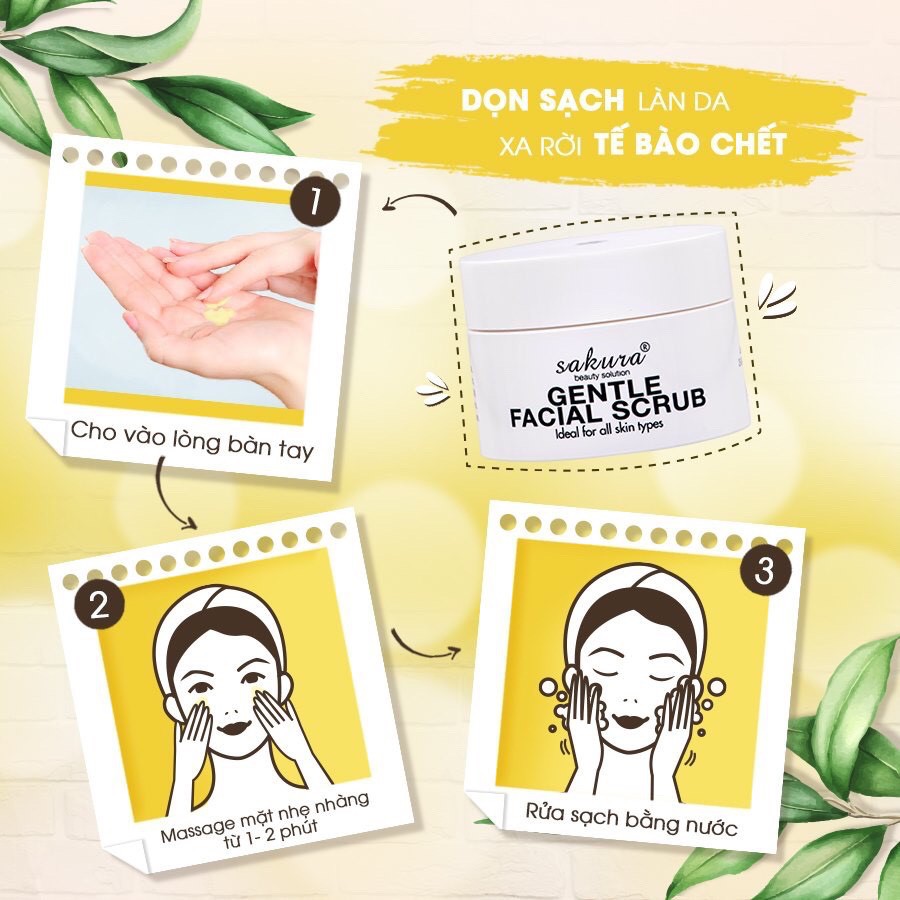 Tẩy tế bào chết da mặt Sakura Gentle Facial Scrub 30ml