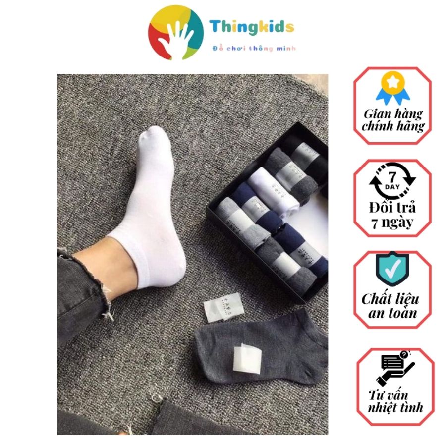 Hộp 10 đôi tất chống hôi chân cho nam và nữ- Êm chân - Kháng khuẩn - Khử mù- Thingkids