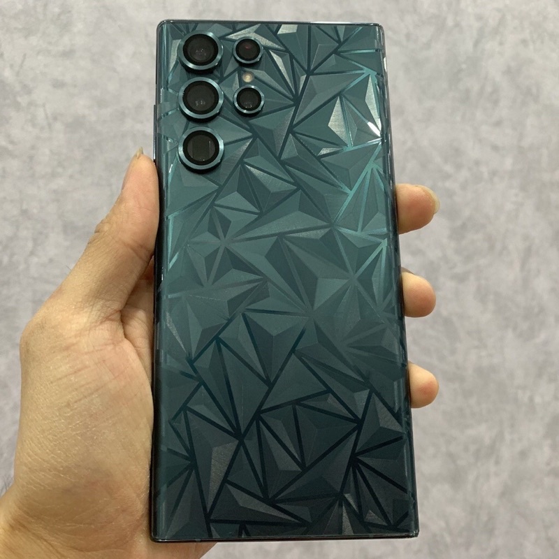 DÁN PPF MẶT SAU + DÁN VIỀN VÂN 4D 3D KIM CƯƠNG CHỐNG VA ĐẬP SANG TRỌNG CHO SÁMUNG S23 ULTRA S22 ULTRA S22 S21 ULTRA S21