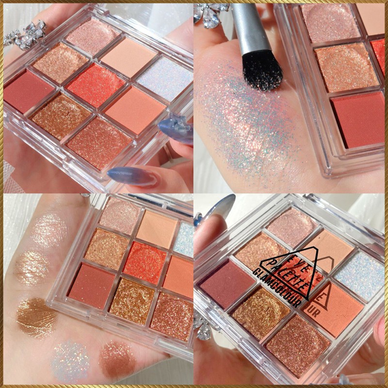 Bảng phấn mắt nhũ GlamColour búp bê 9 ô màu MNG2