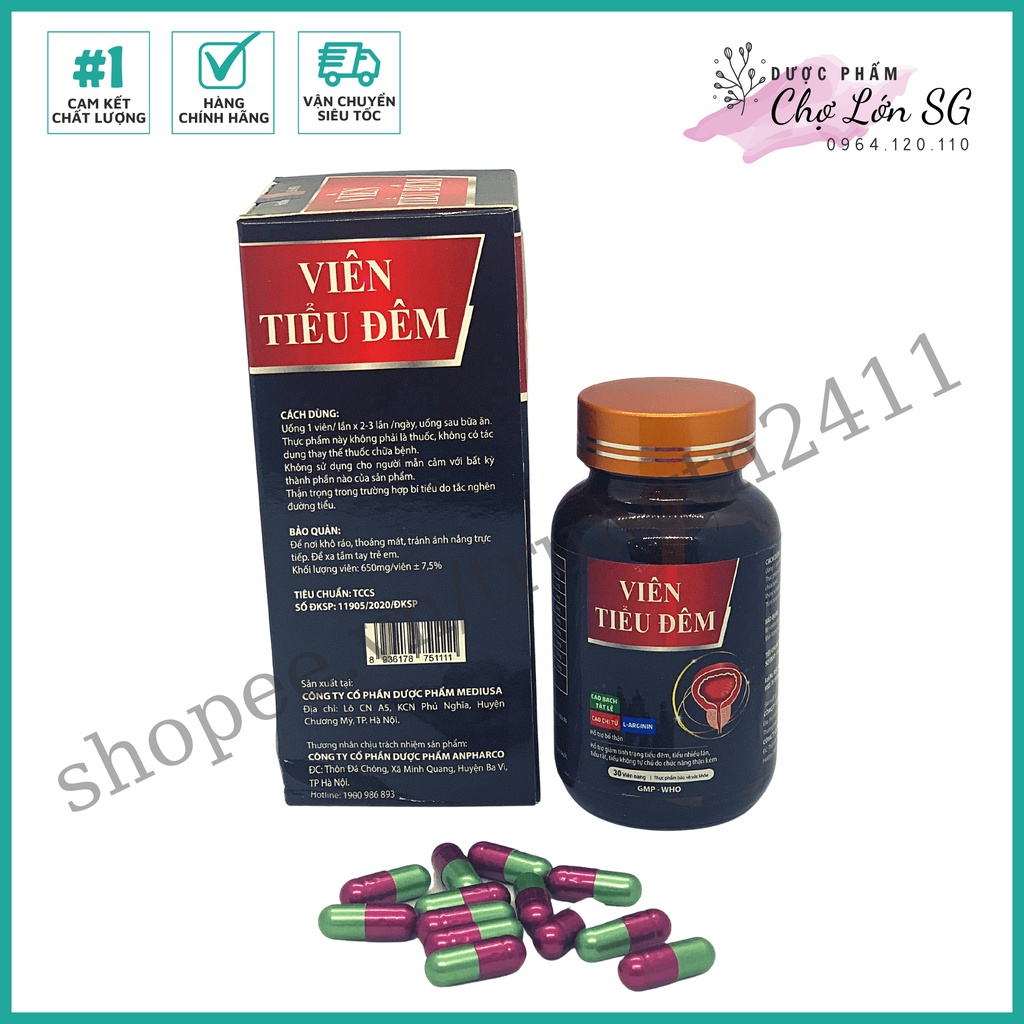 VIÊN TIỂU ĐÊM tăng cường chức năng thận, giảm tình trạng tiểu đêm  – Hộp 30 viên