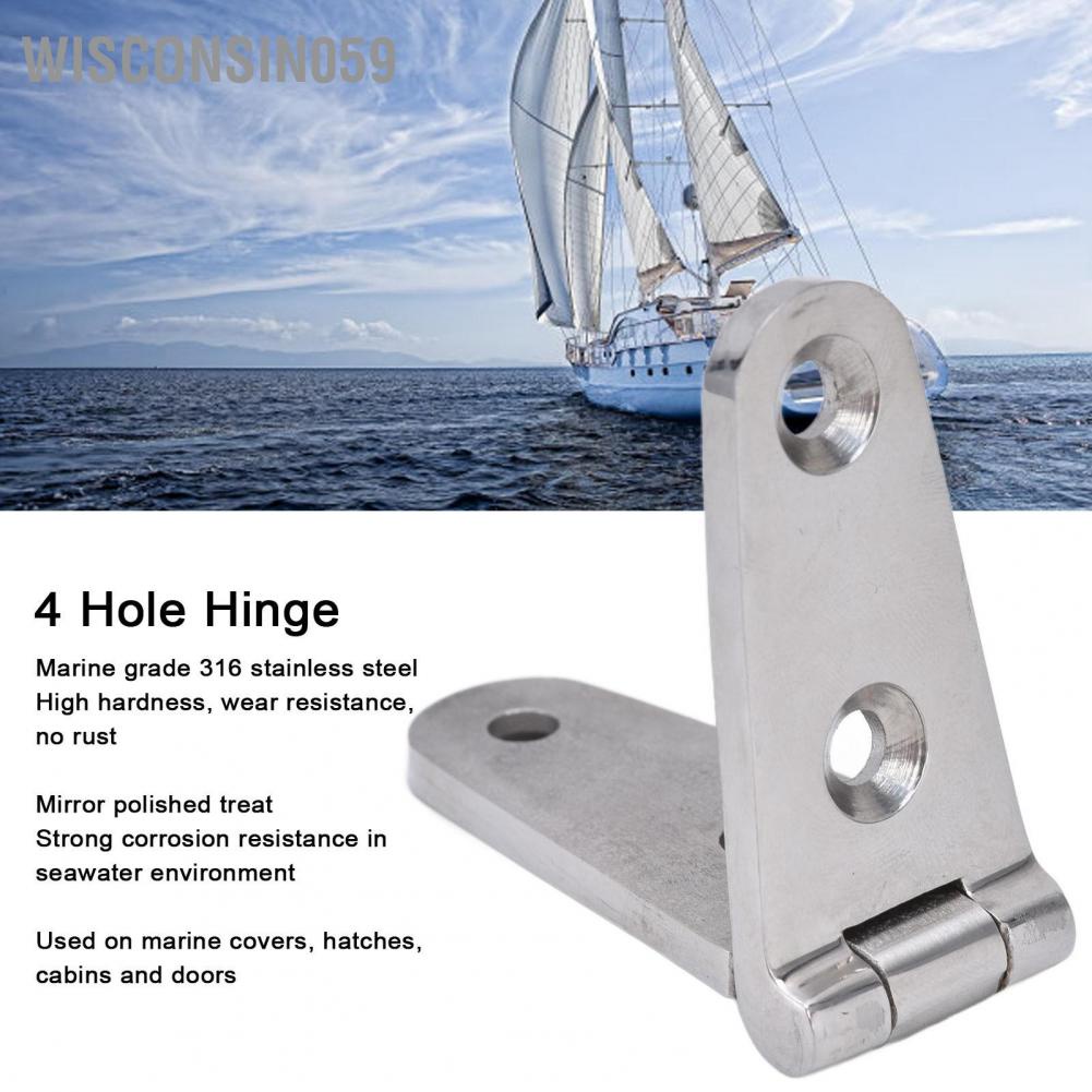 Wisconsin059 4 Hole Hinge 316 Stainless Steel Bearing Hinges Replacement Marine Yacht Accessories ZY‑HY‑010