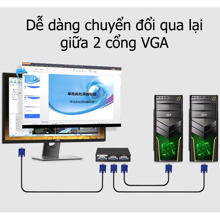 Bộ gộp VGA vào 2 ra 1 - Q210 V201