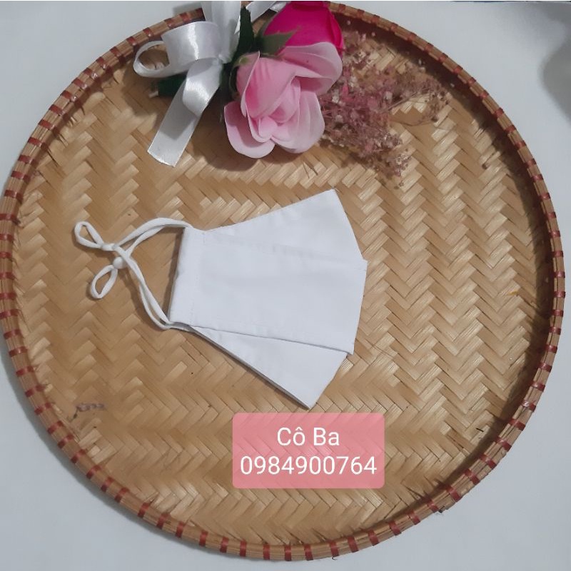 Khẩu trang vải thô lụa mềm mát thấm hút mồ hôi nam, nữ dùng được