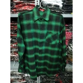 Áo sơ mi sọc caro xanh lá & đen