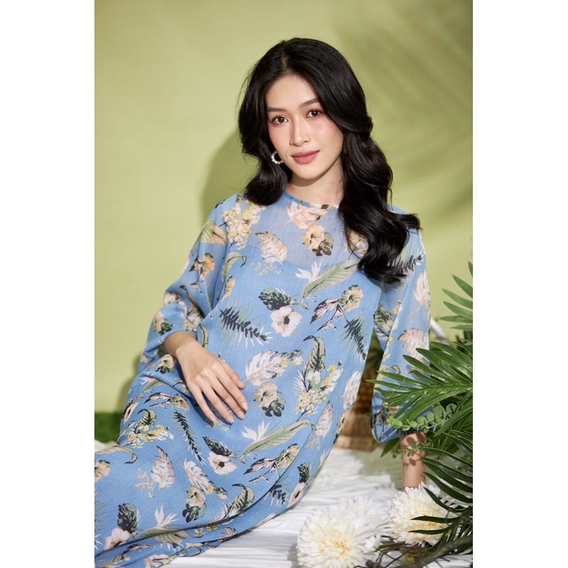 Đầm Bầu SACHIMOM - Váy Bầu Mùa Hè Dáng Suông Maxi Hoa Voan Tơ Cao Cấp IRIS DRESS