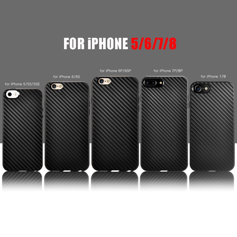 Ốp Điện Thoại silicone Mềm Chống Sốc Kết Cấu Sợi carbon Cho iphone se 2022 se2 se3 5s 6 6s 7 8 plus xr x xs max