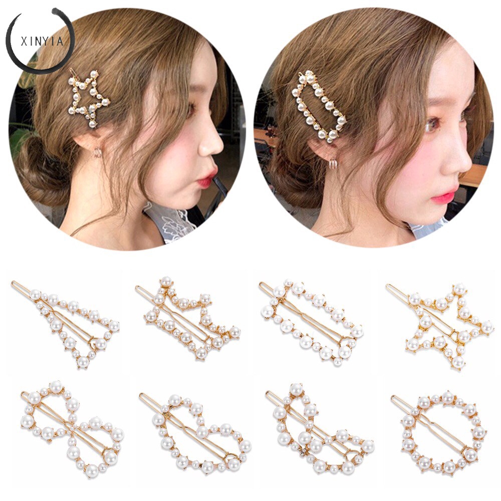 Kẹp tóc đính ngọc trai phong cách Hàn Quốc cho nữ