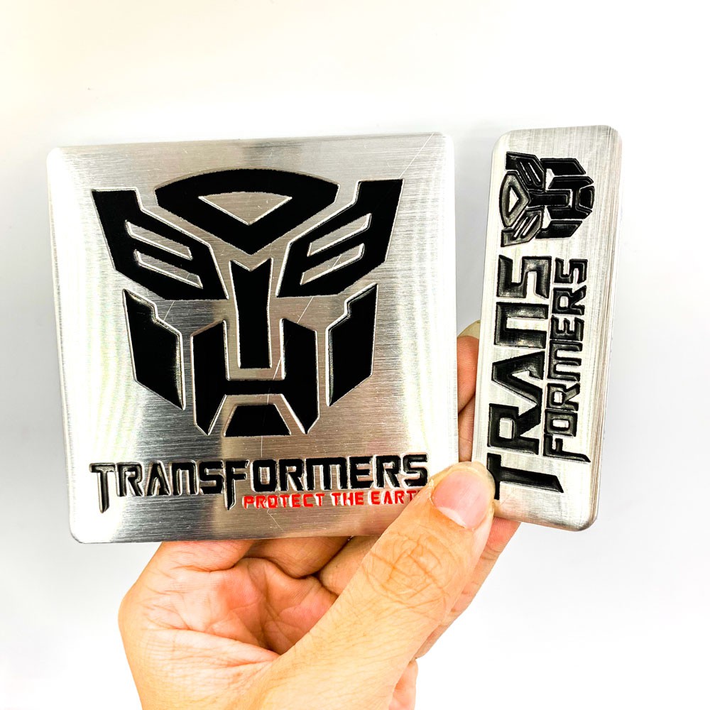 Set 2 Sticker decal metal hình dán kim loại STICKER FACTORY Transformer - RULE The Earth