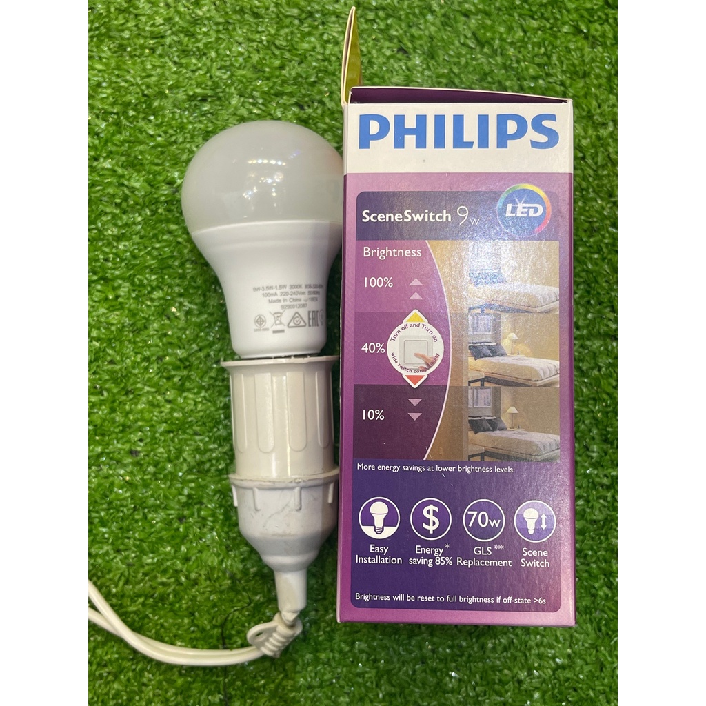 Bóng Led Bulb 3 Brightness 9W Philips. Bóng Led Chuyển Đổi Công Suất 10%~40%~100% Ánh Sáng 3000K Phi