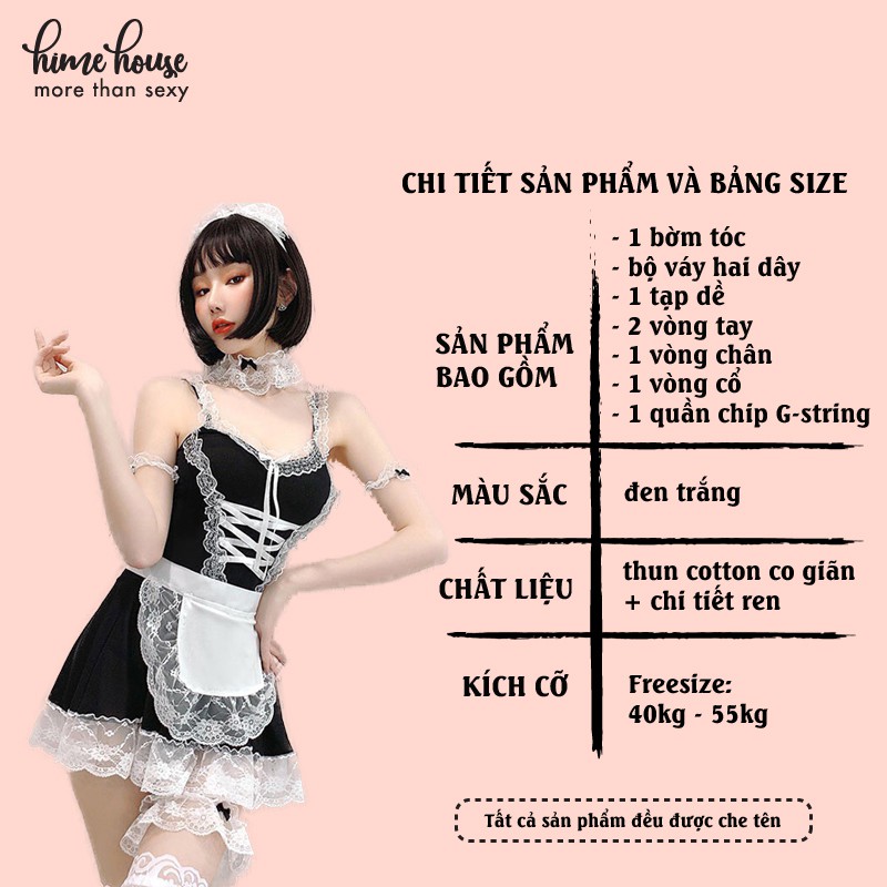 Đồ ngủ sexy cosplay hầu gái dễ thương bộ đồ ngủ gợi cảm 437