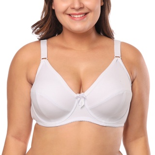 Women Large Cup Solid Color Bow Bra Underwired Push Up Full Coverage Underwear Áo ngực