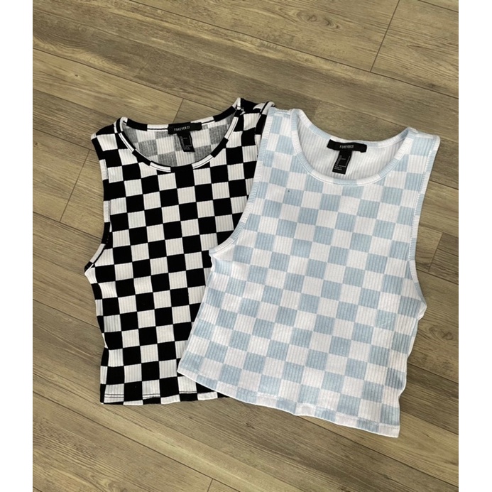 [Mã FAMARAL2 giảm 10K đơn 50K] [ vana shop] áo ba lỗ caro f21 xuất dư xịn