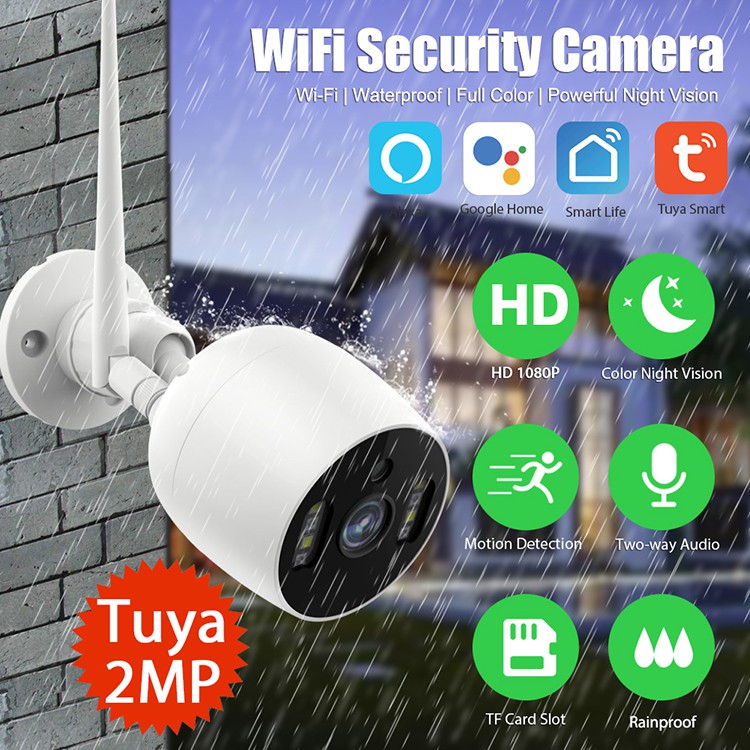 Camera Wifi Ngoài Trời Tuya Smart Life Outdoor Chống Nước Chống Trộm Đột Nhập Nhận Dạng Khuôn Mặt FULL HD