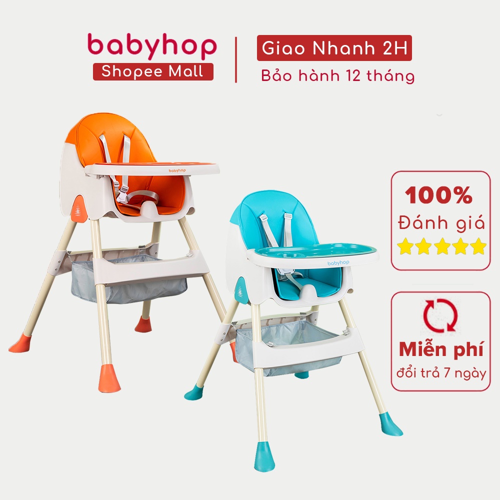 Ghế ăn dặm cho bé U2 babyhop thiết kế chân điều chỉnh độ cao, kèm mặt bàn dành cho bé từ 6 tháng chịu lực tới 70kg