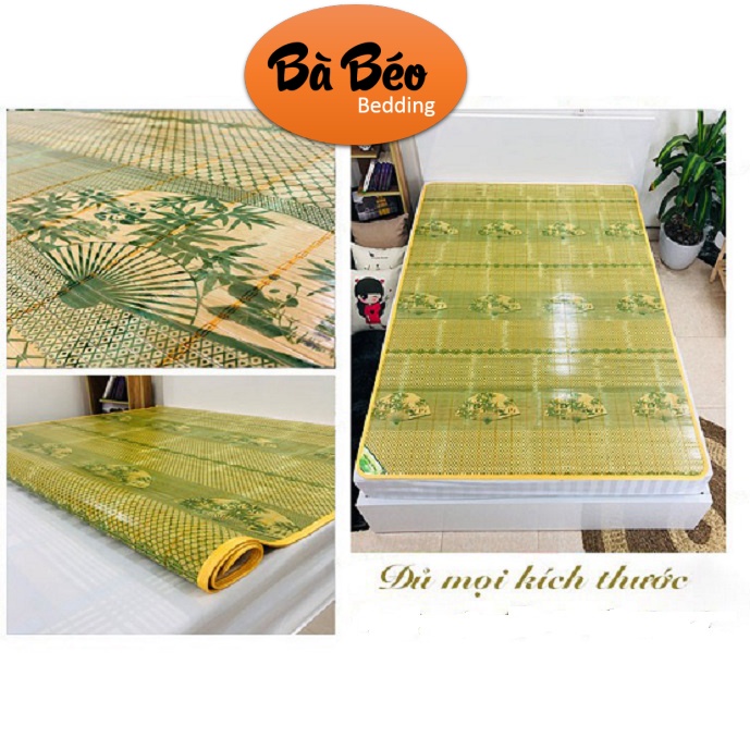 Chiếu Trúc In Hoa Tây Bắc, Chiếu Trúc Cao Bằng In Hoa Xanh, Chiếu Tre, Chiếu Trúc Thanh In Hoa Tây Bắc 180x200cm