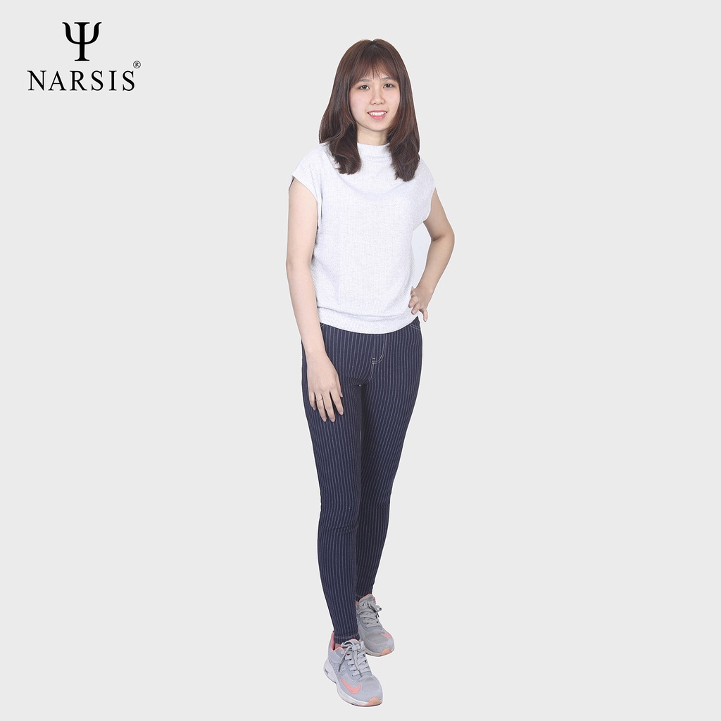 Quần bó nữ Narsis P5053 kẻ màu xanh tím than