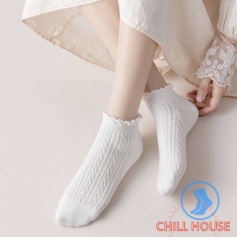 TẤT NỮ- TẤT CỔ NGẮN VIỀN BÈO XINH XẮN T790 CHILL HOUSE