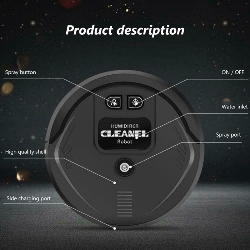 【In stock】 Disinfection Smart Sweeping Robot Vacuum Sweeper Rechargeable-White H3VN