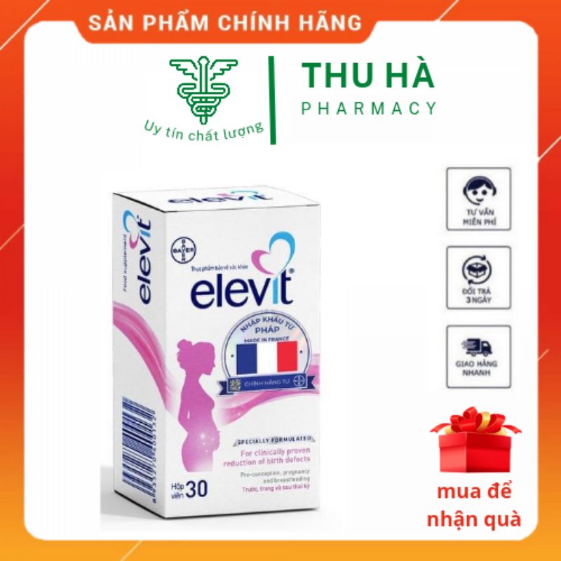 [ Chính Hãng] Vitamin Bầu Tổng Hợp Elevit Cho Phụ Nữ Trước, Trong và Sau Thai Kỳ (30 Viên/ Hộp)