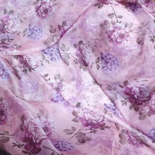 Vải tr tơ hoa cẩm tú cầu tím