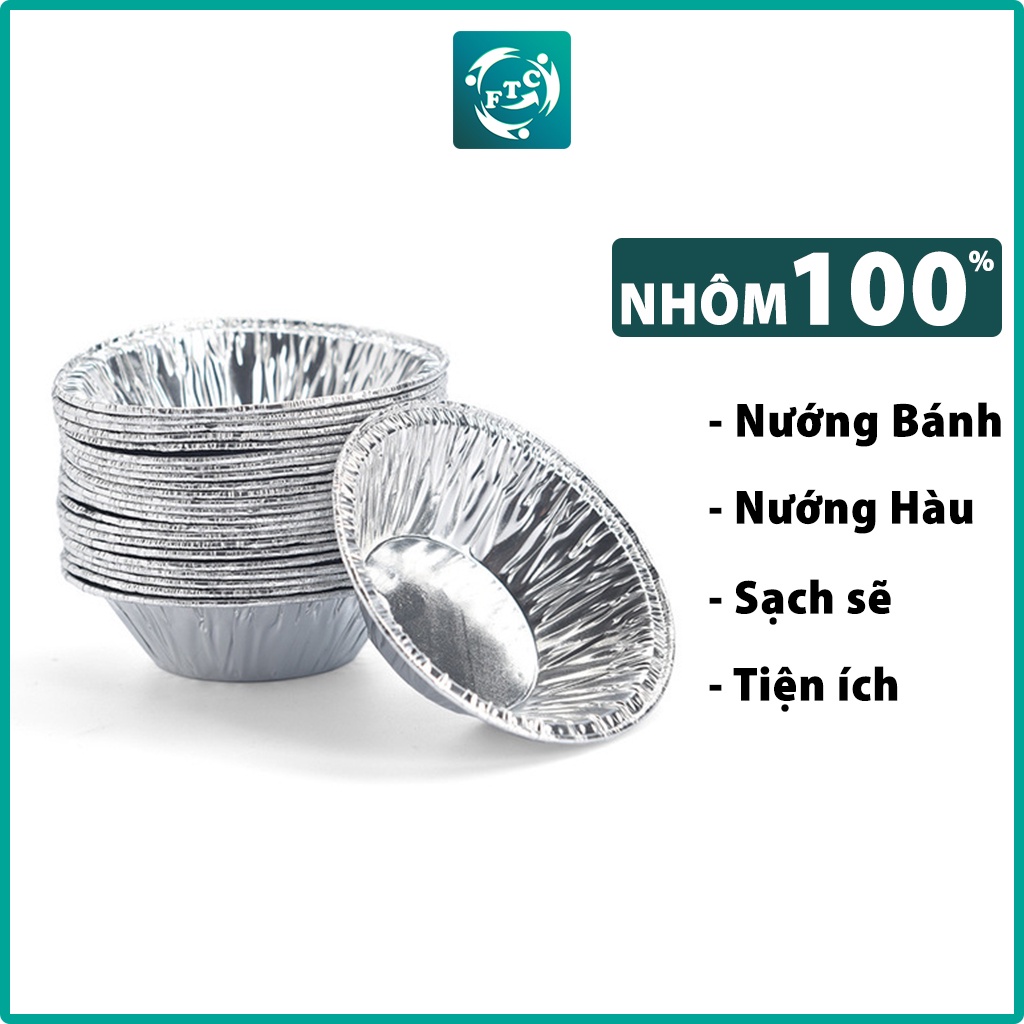 Khay giấy bạc nướng hàu, nướng bánh, làm thạch 30ml dùng trong nồi chiên không dầu, lò nướng