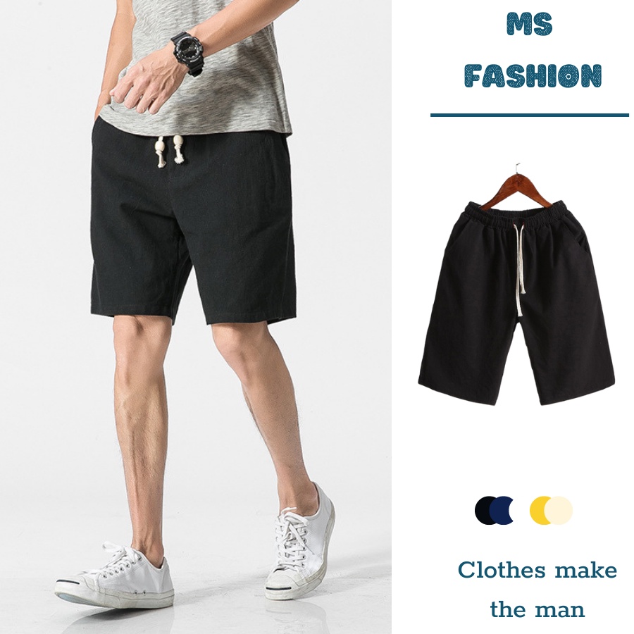 Quần đùi nam,quần short nam đũi thời trang nam Menswear mềm mát thể thao form cạp chun dây rút.