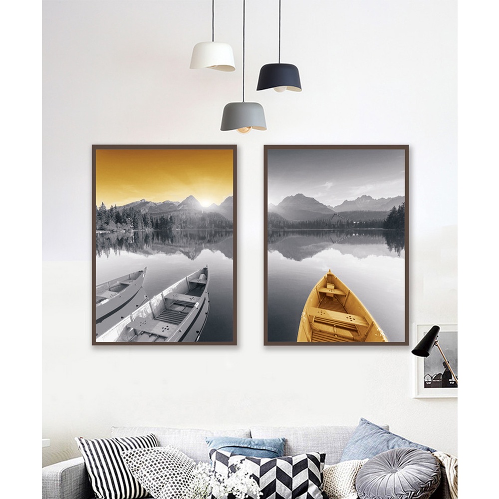 In hình ép gỗ Laminate TRANH PHONG CẢNH - Mẫu 2 (2 HCN 2x30x40, 2x40x60). In ảnh theo yêu cầu