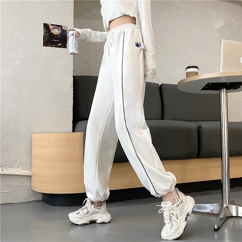 Quần thể thao SUXI lưng cao ống rộng phong cách Hàn Quốc thời trang mới dành cho nữ