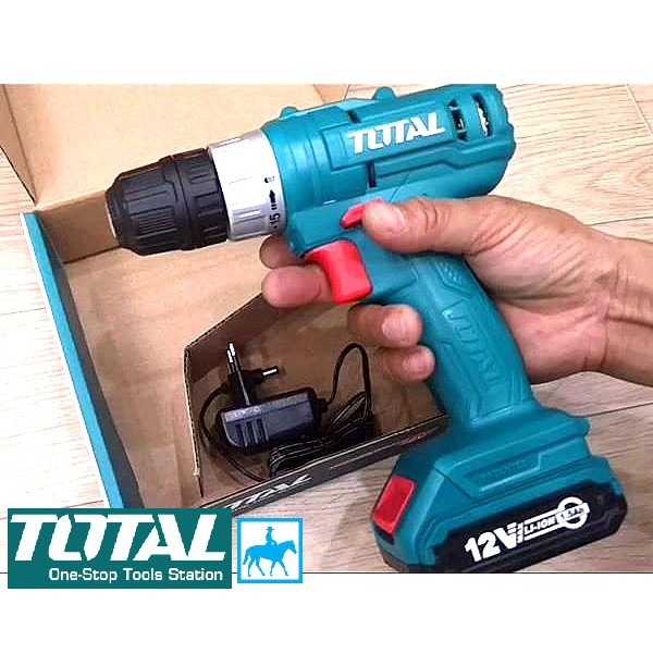 Máy Khoan Bắt Vít Siết Vít Cầm Tay Dùng Pin Sạc 12V TOTAL TDLI1211 Bao Gồm Pin Sạc 12V và Sạc