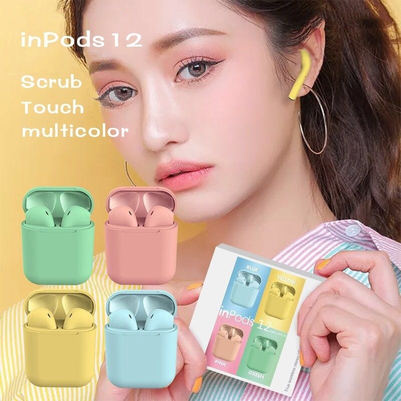 Original New i12 TWS Wireless earphones Bluetooth Mini Earbuds 5.0 Pink For iPho