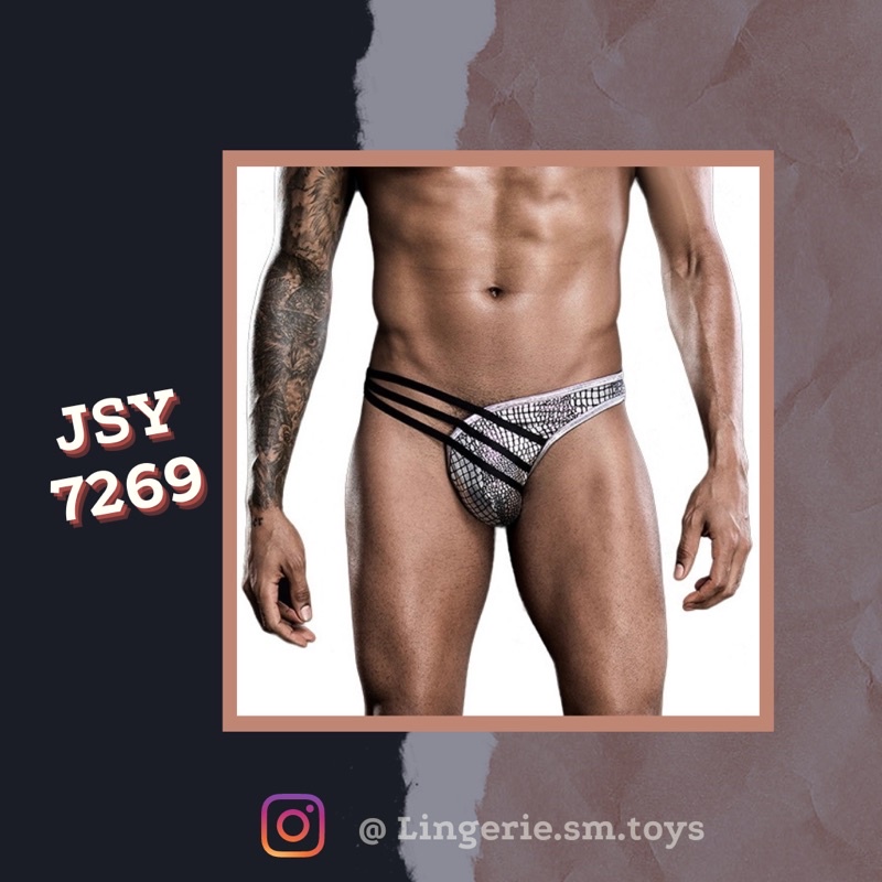 JSY7269 - Quần Sịp Nam Phong Cách Dây Nối - Hoạ Tiết Bạc Da Gợi Cảm