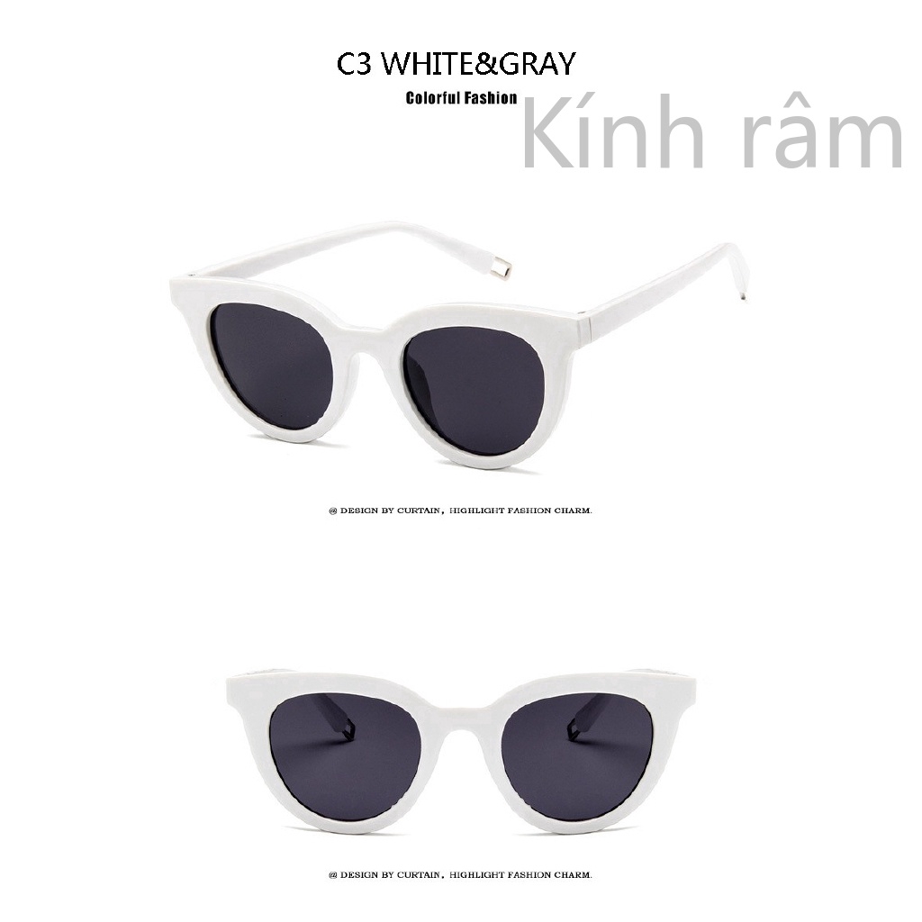 Kính mát mắt mèo nữ tráng gương phong cách retro