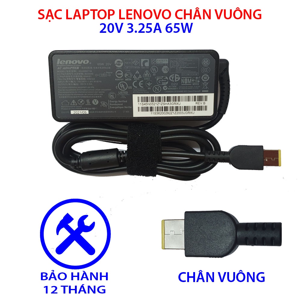 [SALE] Sạc laptop lenovo chân vuông usb 65W 20V 3.25A dùng cho lenovo Slim, Ideapad, Thinkpad