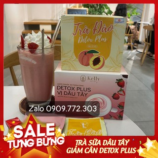 Trà sữa dâu tây ⚡VỊ MỚI LẠ⚡ trà giảm cân Detox Plus giảm hấp thu chất béo, đẹp da- giảm độc tố