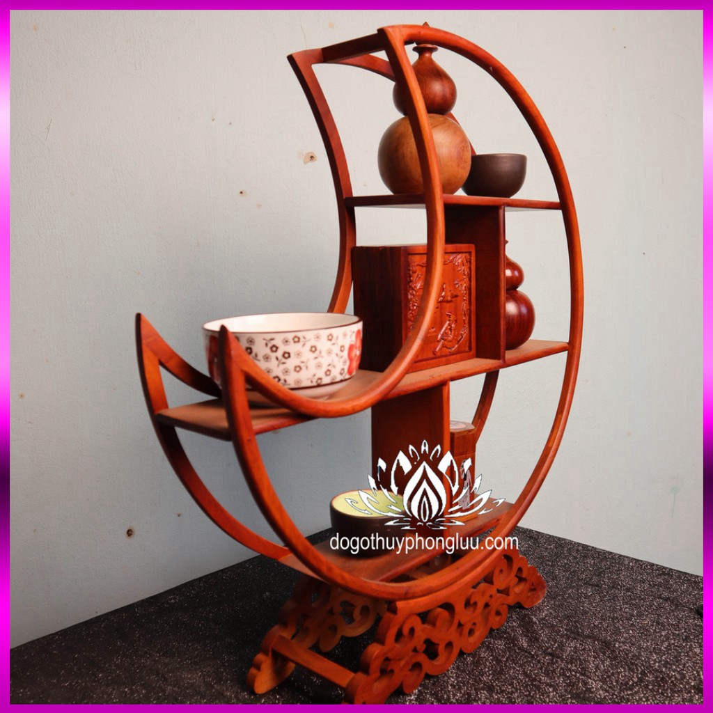 Kệ Mặt Trăng Để đồ đa năng, gỗ hương cao cấp sang trọng 48x45 sâu 10