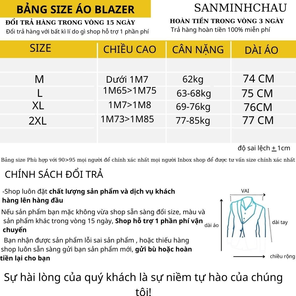 Áo Khoác Nam Sanminhchau Áo Blazer Nam Form Rộng Dáng Unisex Phong Cách Hàn Quốc Hottren 2022 Ad006