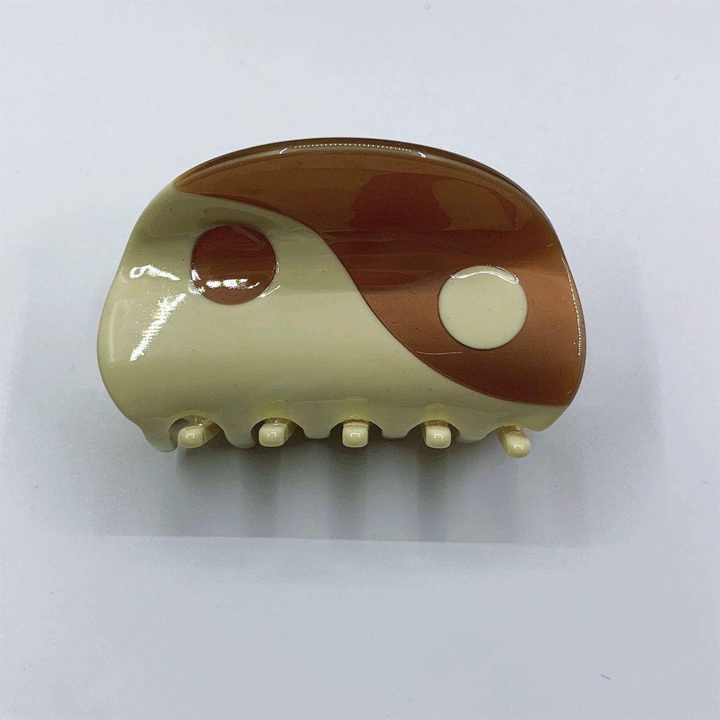 SUSANS Kẹp Tóc Hình Bán Nguyệt Màu Trắng Đen Phong Cách Vintage