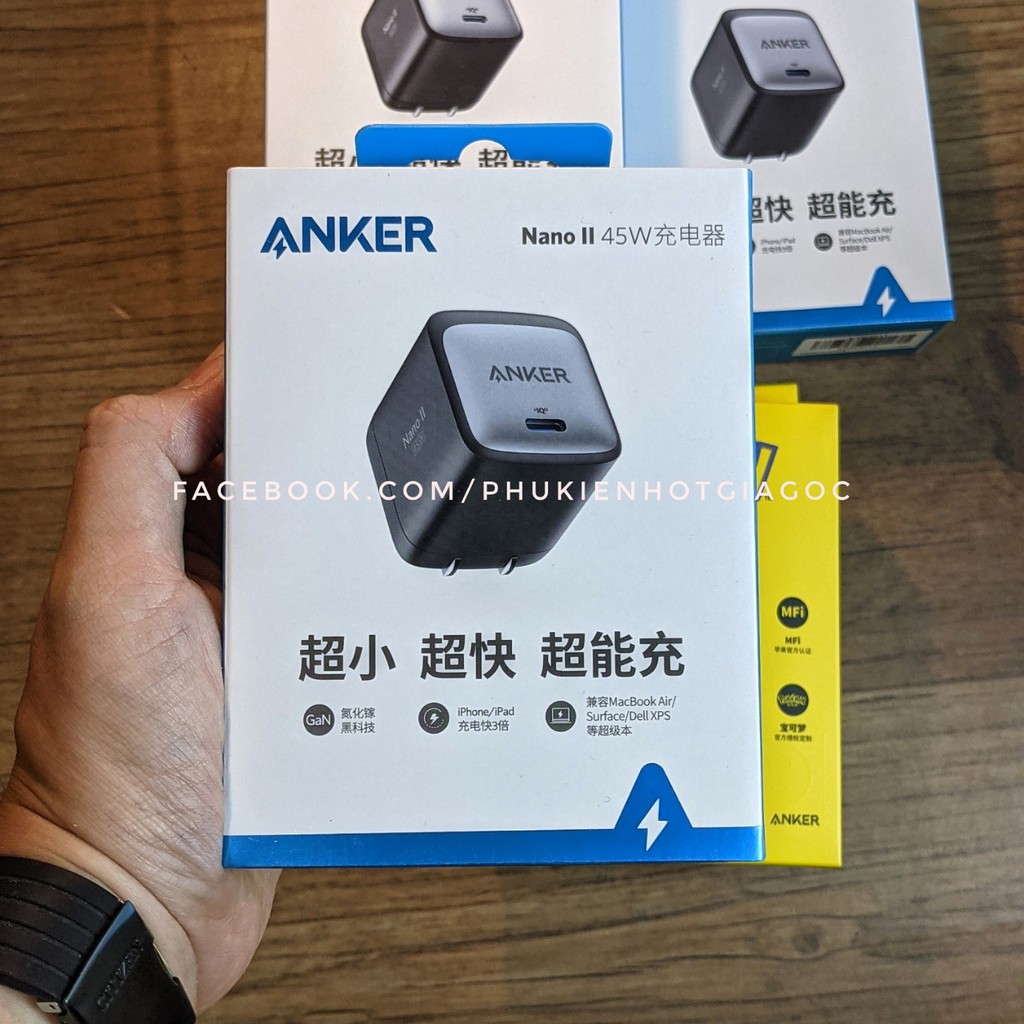 Củ sạc Anker Nano II 65W GaN II-A2663/A2665 30W/Nano II 45W GaN II A2664/IPPokemon USB-C to A8632