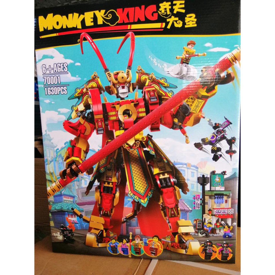 Bộ lắp ráp mô hình 70001 Super heroes Tôn Ngộ Không Đại thánh đại náo thành phố 1630pcs