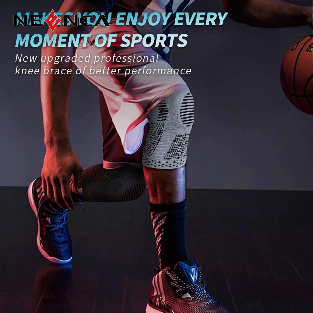 Băng đệm đầu gối NEENCA bằng silicone lò xo trợ lực chuyên dụng bảo vệ bánh chè tập gym/ bóng đá/ bóng rổ/ chạy bộ