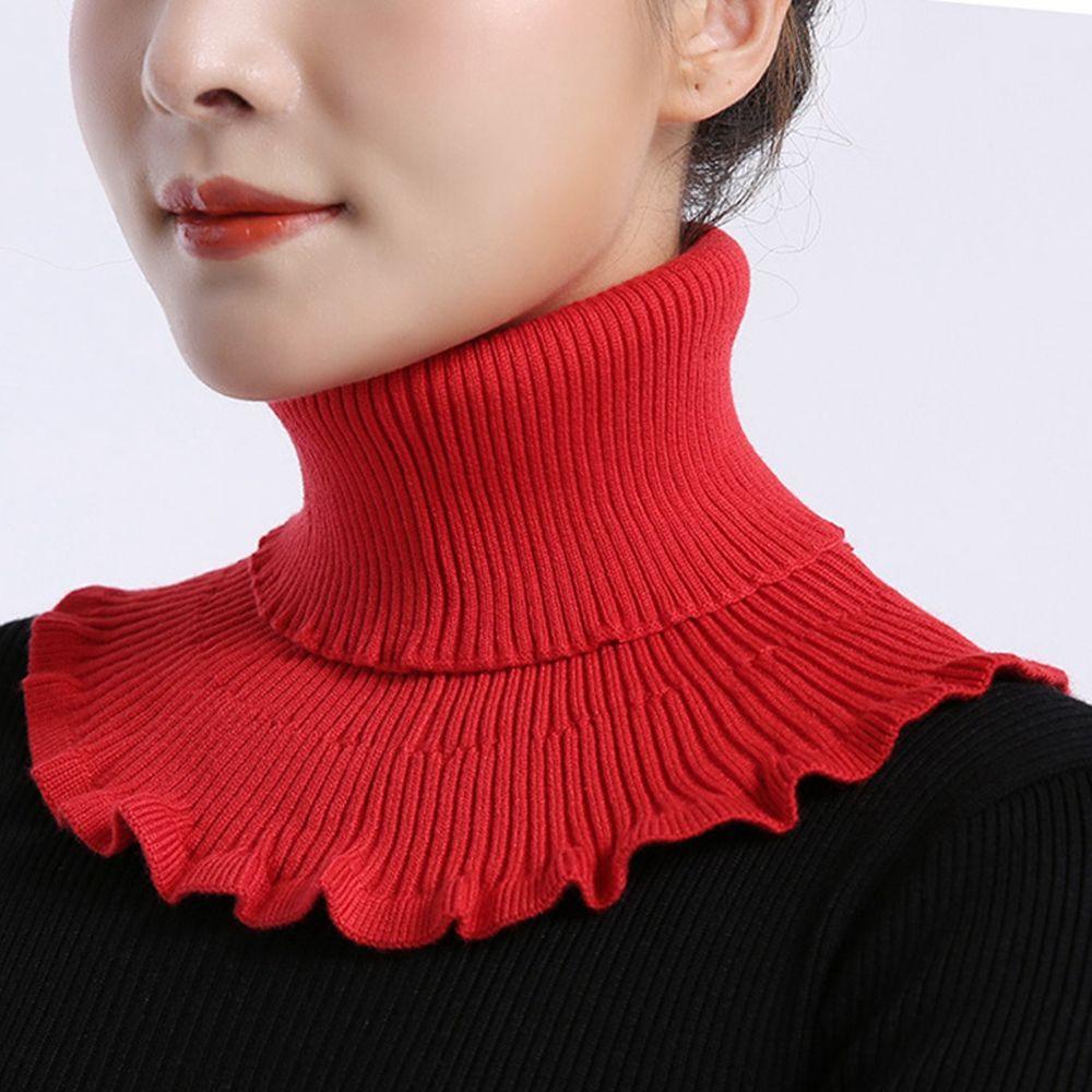 Khăn Choàng Cổ Giả Len Màu Trơn Thời Trang Thu Đông Dành Cho Nữ